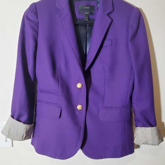 J. Crew Purple Schoolboy Blazer/Jacket in Size00 - Picture 9 of 9